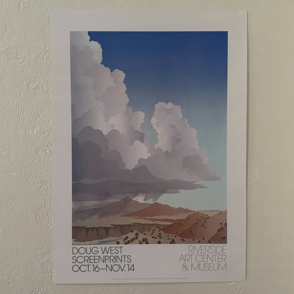 Doug West 7/80 Hand Signed Exhibition Poster Print Riverside Art Center 28x20”